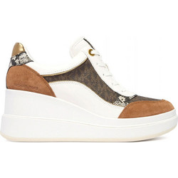 Michael Kors Γυναικεία Sneakers Flatforms Λευκά Ταμπά 43T6EMFS1B