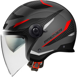 Premier City Fly Evo DCA FA17BM Black Grey Red Κράνος Μηχανής Jet 1400gr