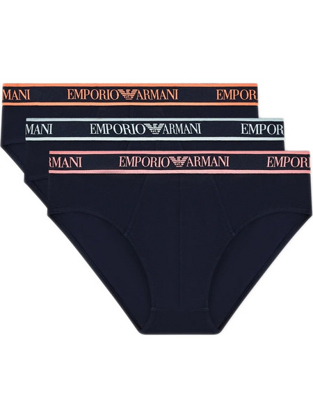 Emporio Armani Ανδρικά Σλιπ Βαμβακερά Navy Μπλε 3Pack EM000258AF20669-MB139