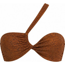 Sugarfree Bikini Top με Έναν Ώμο Animal Print Καφέ 26801120-615