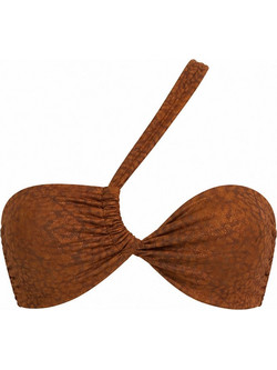 Sugarfree Bikini Top με Έναν Ώμο Animal Print Καφέ 26801120-615