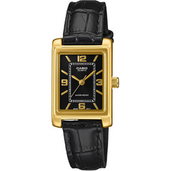 Casio Γυναικείο Ρολόι με Μαύρο Δερμάτινο Λουράκι LTP-1234PGL-1AEF
