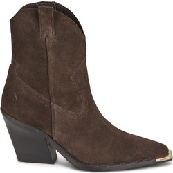 Bronx Γυναικεία Μποτάκια Cowgirl Suede Σοκολατί με Χοντρό Ψηλό Τακούνι 34215-OC3784