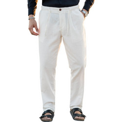 Rebase Ανδρικό Παντελόνι Κανονική Εφαρμογή Λευκό 251RCP-4031