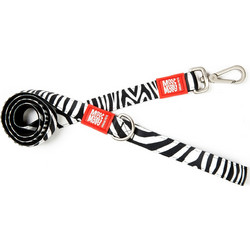 Max & Molly Zebra Λουρί Σκύλου 1.2m x 15mm Λευκό Μαύρο