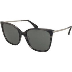 Max Mara MM0202 64A Γυναικεία Γυαλιά Ηλίου Πεταλούδα Ασημί Μαύρο με Μαύρο Φακό