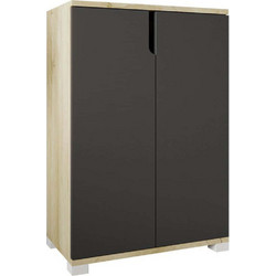 Hanah Home Παπουτσοθήκη Μοριοσανίδας Venedik Oak M60xΠ34xΥ97cm OAK-ANTHRACITE