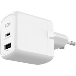 Ksix BCD45GANACB Φορτιστής χωρίς Καλώδιο με Θύρα USB-A & Θύρα USB-C 45W Power Delivery