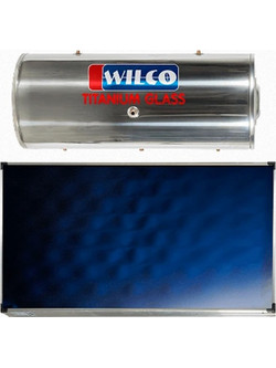 Wilco Titanium Glass Ηλιακός Θερμοσίφωνας 120lt 2m² Glass Διπλής Ενέργειας Οριζόντιος Κεραμοσκεπής