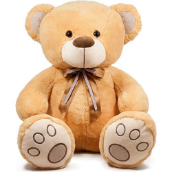 Amek Toys Αρκούδος Μπεζ με Φιόγκο 60cm 073158