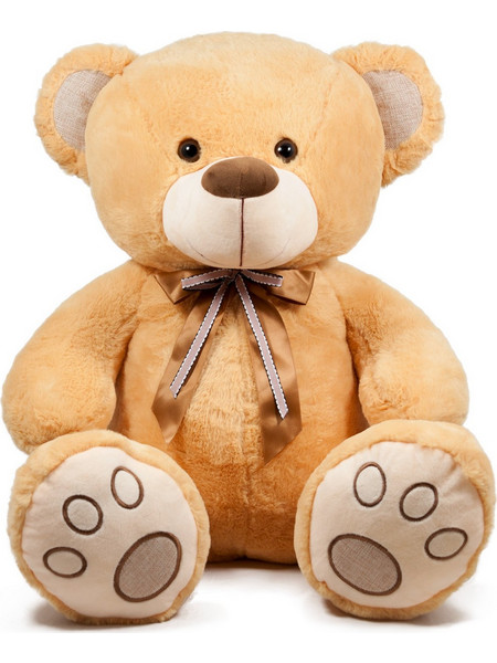 Amek Toys Αρκούδος Μπεζ με Φιόγκο 60cm 073158