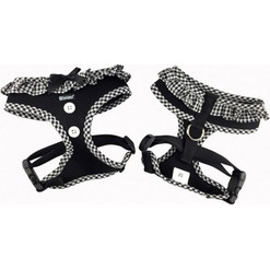 Pet Interest Air Mesh Plaid Σαμαράκι Σκύλου Γιλέκο Μαύρο Medium