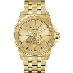 Bulova Marine Star X Marc Anthony Ανδρικό Ρολόι Αυτόματο με Χρυσό Μεταλλικό Μπρασελέ 97A200
