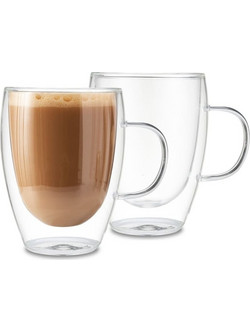 Berlinger Haus Σετ Φλιτζάνια Espresso Cappuccino Ελληνικού Καφέ & Τσαγιού Γυάλινα Διαφανή 300ml 2τμχ BH-7994