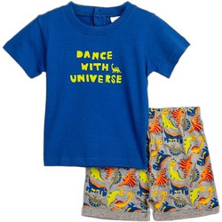 Funky Βρεφικό Σετ για Αγόρι Καλοκαιρινό Royal Blue Πορτοκαλί Γκρι 124-801120-2