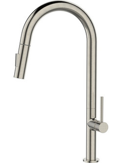Karag Nola 10887-652-S Μπαταρία Κουζίνας Πάγκου Διπλής Παροχής Ανάμεικτη με Ντουζ Inox
