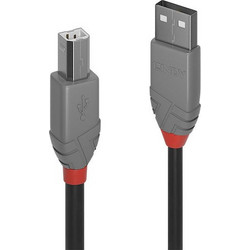 Lindy 36671 Καλώδιο USB-A Male 2.0 to USB-B Male 0.5m Black