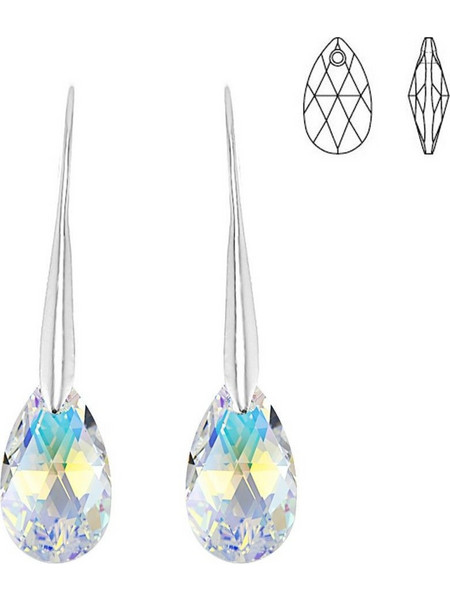 So Charm Γυναικεία Σκουλαρίκια Κρεμαστά Ασημί με Swarovski BS010-SE003-IRIS