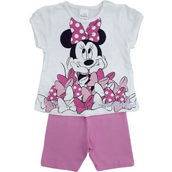 Beboulino Minie Mouse Βρεφικό Σετ για Κορίτσι Καλοκαιρινό Λευκό Ροζ 8010867
