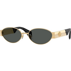 Versace VE2301 152387 Γυναικεία Γυαλιά Ηλίου Οβάλ Μεταλλικά Χρυσά με Μαύρο Φακό