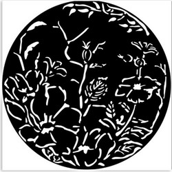 Stamperia Στένσιλ Σχέδια Round Frame with Flowers 12x12cm KSTDS250