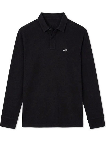 Armani Exchange Ανδρική Μπλούζα Polo Μακρυμάνικη Μαύρη XM001288AF17321UC001