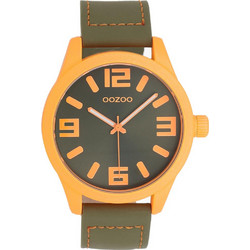Oozoo Timepieces Ανδρικό Ρολόι με Χακί Δερμάτινο Λουράκι C0917