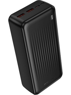 Borofone BJ80B Power Bank 30000mAh με 2 Θύρες USB-A & Θύρα USB-C Power Delivery Black