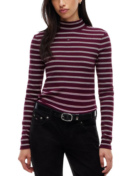Tommy Jeans Γυναικείο Χειμερινό Top Ριπ Μπορντό DW0DW19830-0EZ