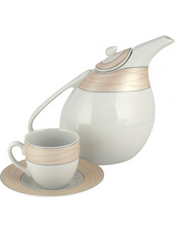 WM Collection Σετ Φλιτζάνια Τσαγιού Πορσελάνης Λευκά Χρυσά 200ml 6τμχ N2510
