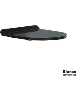 Bianco Ceramica Aida Καπάκι Λεκάνης Οβάλ Πλαστικό Slim Soft Close Μαύρο 515-9620SC-401