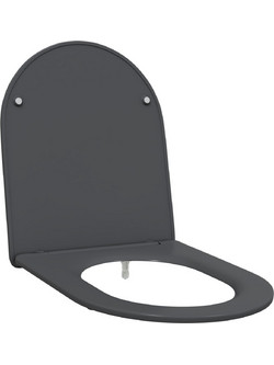 vidaXL Καπάκι Λεκάνης D-Shape Πλαστικό Ανθρακί 47x36cm 42002366