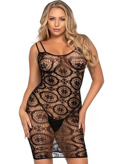 Leg Avenue Sexy Φόρεμα See Through με Δαντέλα Μαύρο 714718555331