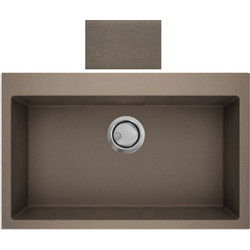 Crown Quadra Q-87 Ένθετος Νεροχύτης Γρανίτη Ματ Brown 86x50cm 6787140