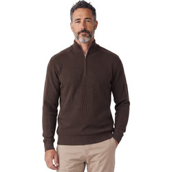 Ben Tailor Ανδρική Πλεκτή Μπλούζα με Φερμουάρ Καφέ BENT.1931