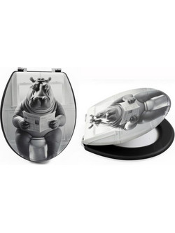 Plastona Hippo Καπάκι Λεκάνης Οβάλ Πλαστικό Πολύχρωμο 45x36cm 014.BM0298