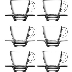 Pasabahce Σετ Φλιτζάνια Espresso & Ελληνικού Καφέ Γυάλινα Διαφανή 90ml 6τμχ SP95756K6.1