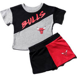 NBA Super Star Milwaukee Bucks Βρεφικό Σετ για Αγόρι Καλοκαιρινό Κόκκινο Γκρι Μαύρο EK2N1SCPB-BUL