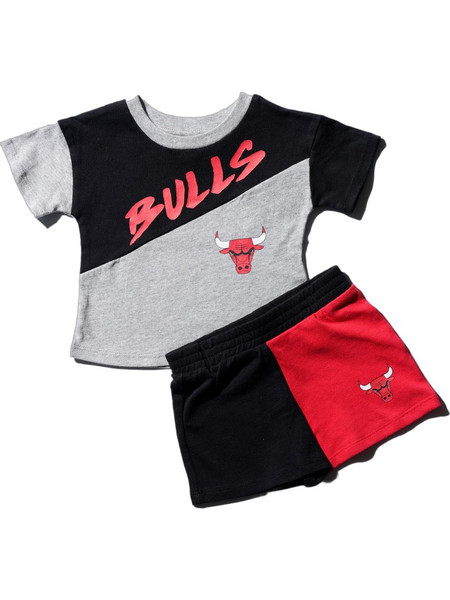 NBA Super Star Milwaukee Bucks Βρεφικό Σετ για Αγόρι Καλοκαιρινό Κόκκινο Γκρι Μαύρο EK2N1SCPB-BUL