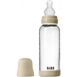 BIBS Glow Γυάλινο Μπιμπερό με Θηλή Σιλικόνης 0+ Μηνών Beige 240ml
