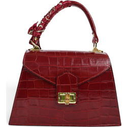 Passaggio Leather Γυναικεία Τσάντα Χειρός Δερμάτινη Κόκκινη 5466-KR-12