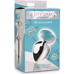 Xr Brands Gemstones Heart Large Πρωκτική Σφήνα Diamond Plug 9.4cm Τιρκουάζ