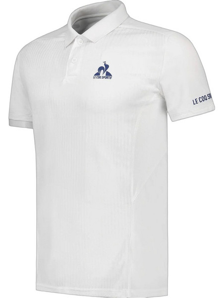 Le Coq Sportif Ανδρική Μπλούζα Polo Κοντομάνικη Λευκή 2510285