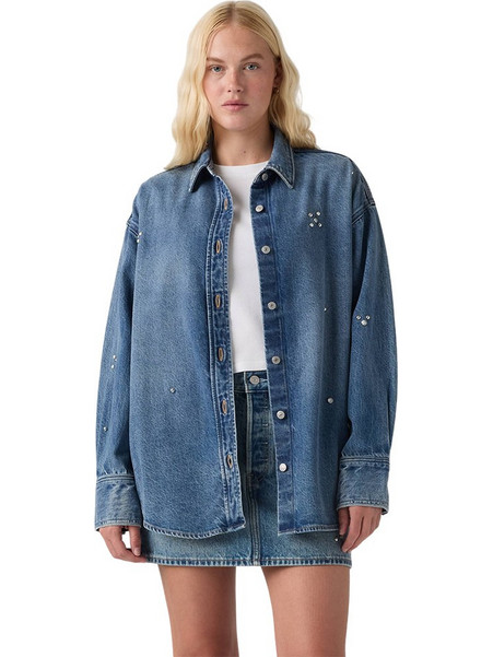 Levi's Μακρυμάνικο Γυναικείο Πουκάμισο Τζιν Mονόχρωμο Μπλε 007WZ-0000