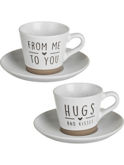 Premium Σετ Φλιτζάνια Cappuccino & Τσαγιού Κεραμικά Εκρού 250ml 2τμχ 1258450