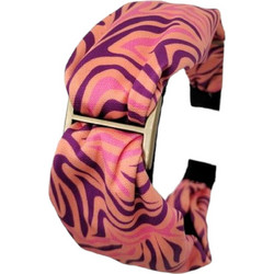 Strechibio Με Μέταλλο Animal Print Peach Στέκα Μαλλιών Υφασμάτινη Κοραλί
