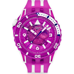 Swatch Flower Hat Ανδρικό Ρολόι με Φούξια Καουτσούκ Λουράκι SSCU09P100