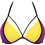 Marko Rose Bikini Top Τριγωνάκι με Ενίσχυση Κίτρινο Μωβ M-818