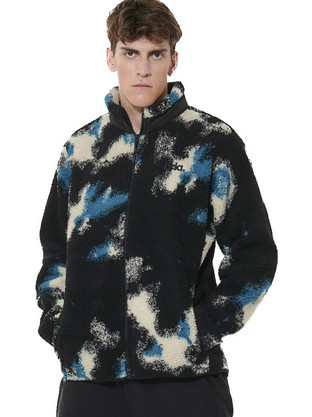 Body Action Ανδρική Ζακέτα Fleece με Φερμουάρ Μαύρη 073631