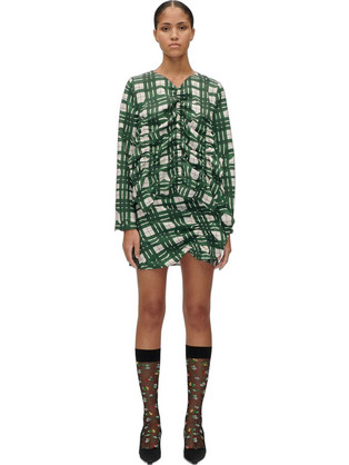 Stine Goya Μίνι Φούστα Καρό Πράσινη SG-AW25-SK014-2429